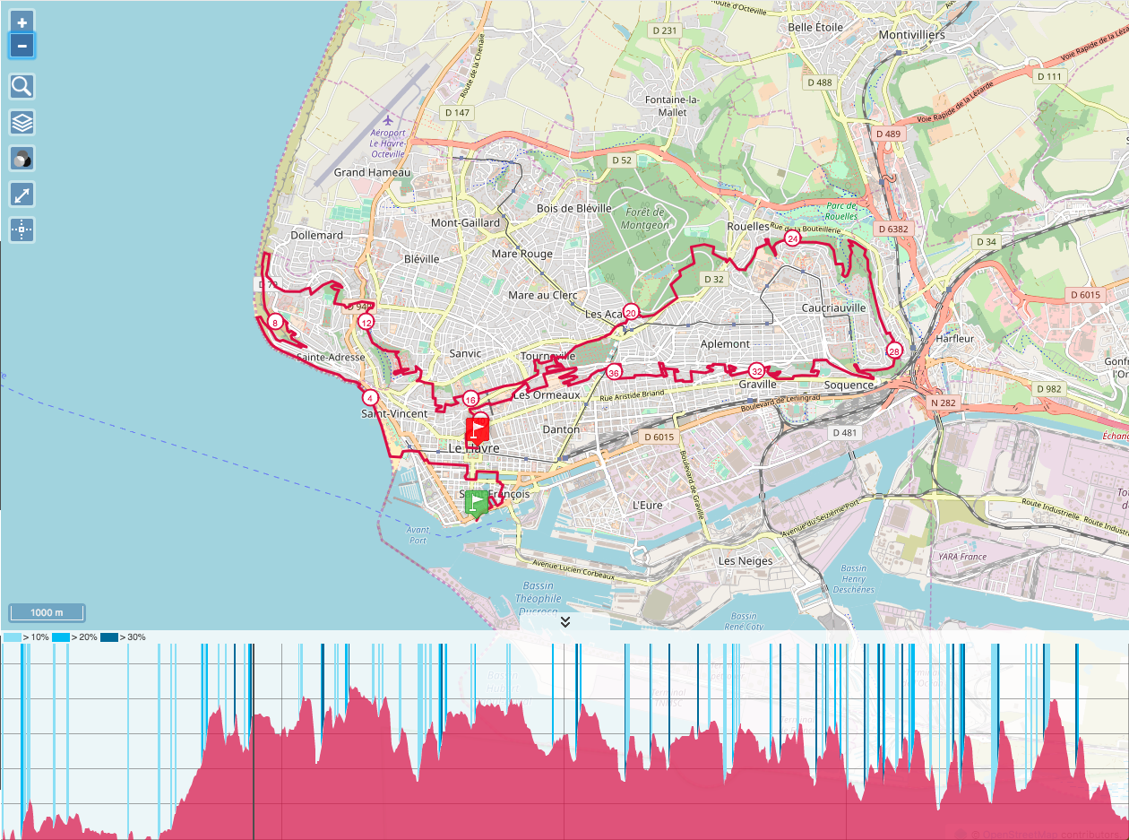 Parcours marathon trail urbain 21km LHUT